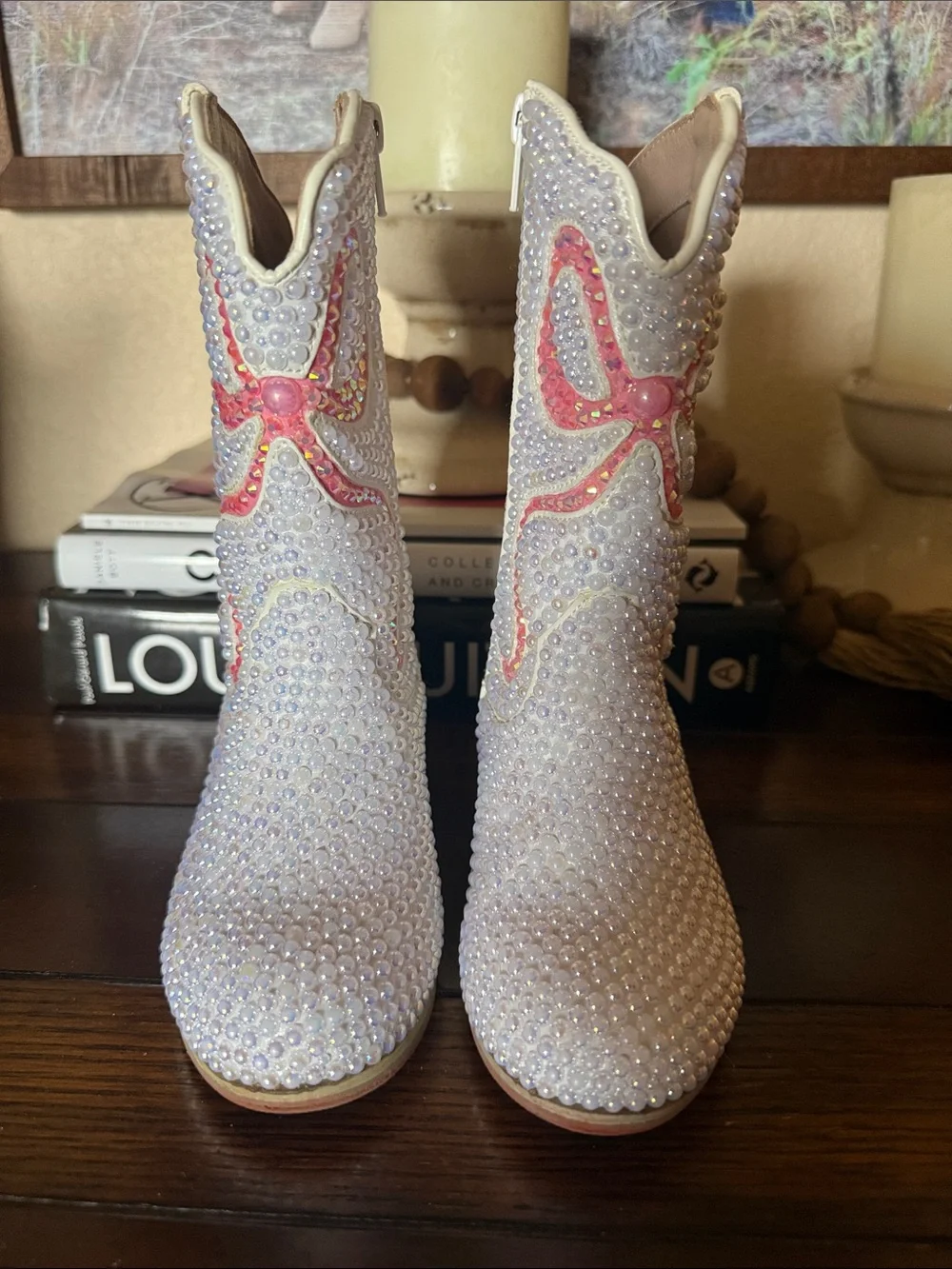 CRYSTAL BOW COWGIRL BOOTS